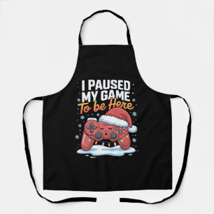 Delantal Navidad Pausé Mi Juego Para Estar Aquí Divertido S