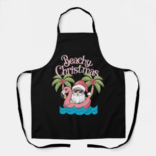 Delantal Navidad Playera Vacaciones Tropicales Santa Playa