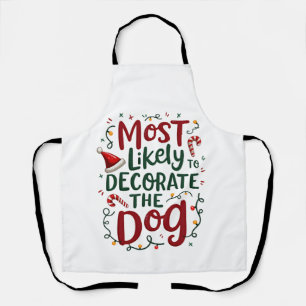 Delantal Navidad Probablemente Decorar Perro Xmas Familia
