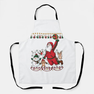 Delantal Navidad Santa Claus Voleibol Muñeco de nieve Reno