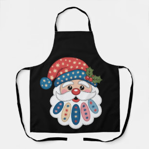 Delantal Navidad Santa Parche Snowflake Acebo Invierno