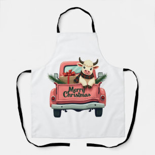 Delantal Navidad Vintage Cowboy Bebé Vaca de las Tierras Al