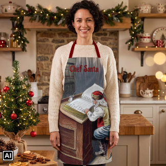 Delantal Navidad Vintage, San Nicolás Buen o Mal Comportado
