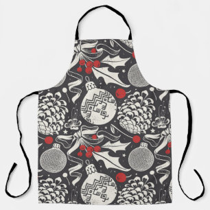 Delantal Navidades A Mano: Mistletoe Pine Seamless.