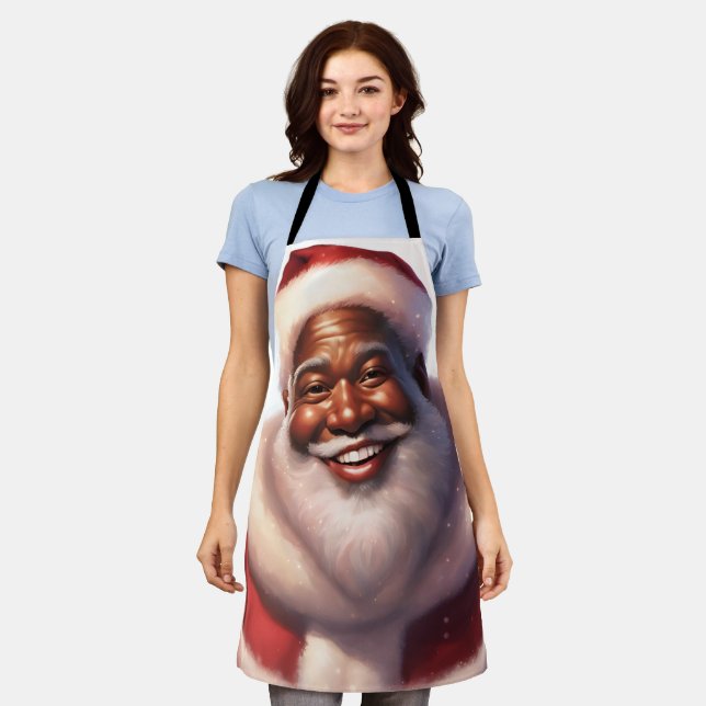 Delantal Navidades afroamericanos Jolly Santa Claus, (Gastado)