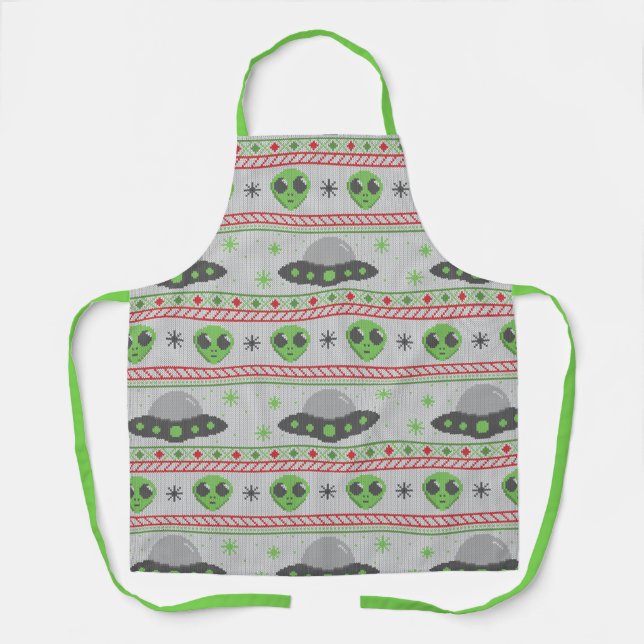 Delantal Navidades Alien Ugly Sweater (Anverso)