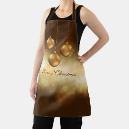 Delantal Navidades Amarillos De Oro Baubles En Bokeh Amaril