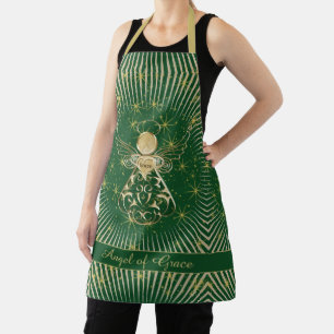 Delantal Navidades Angel of Grace Filigree Green/Gold