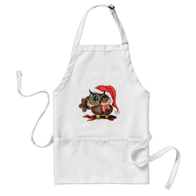 Delantal Navidades Apron Baby Owl con regalos (Frente)