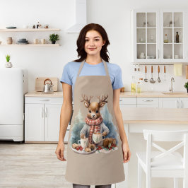 Delantal Navidades apron deer ilustracion rústico
