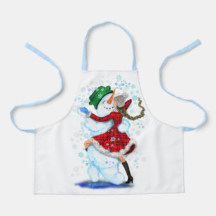Delantal Navidades Apron Snowman y baile Chica - Diversión