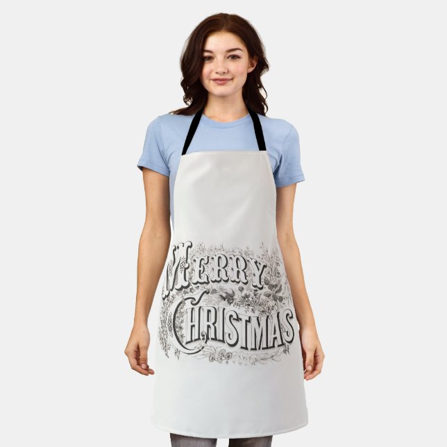 DELANTAL NAVIDADES APRON : VINTAGE MERRY NAVIDAD (Gastado)