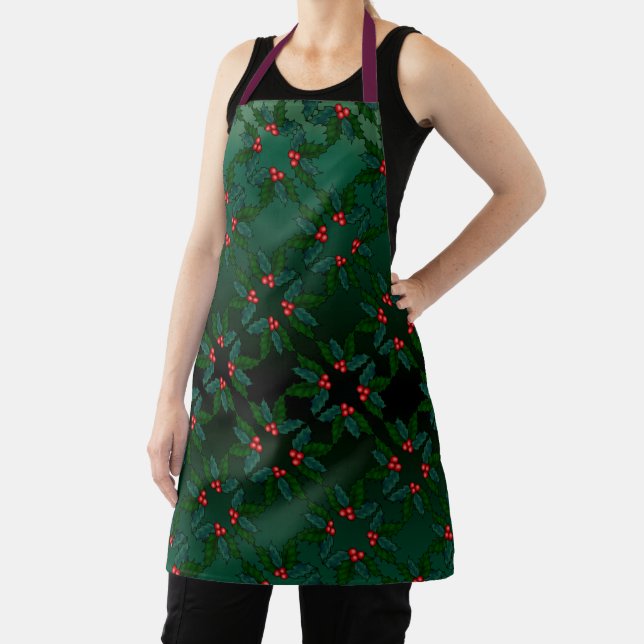 Delantal Navidades Aprons Festividad Holly Apron (in situ)
