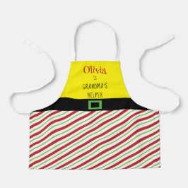 Delantal Navidades ayudante de abuela niño verde rojo