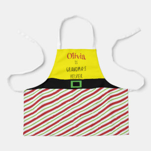 Delantal Navidades ayudante de abuela niño verde rojo