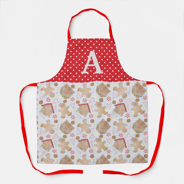 Delantal Navidades azules cocinan en el Apron, en el Apron  (Anverso)