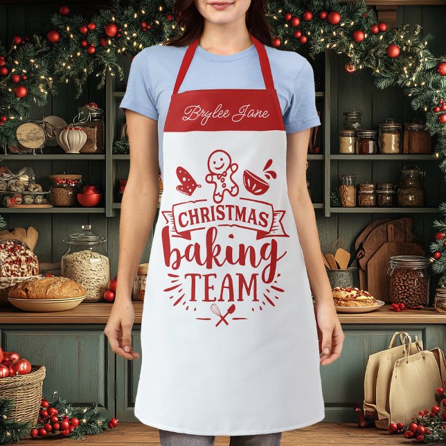 Delantal Navidades Baking Team Cute Red Personalizada (Subido por el creador)