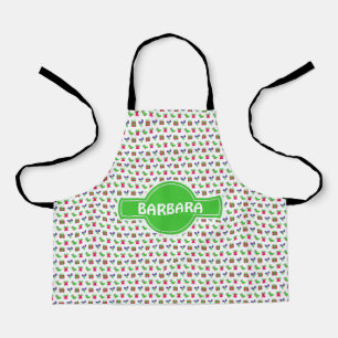 Delantal Navidades Bells Patrón mínimo verde gris