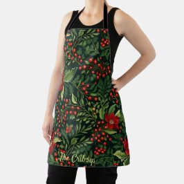 Delantal Navidades Berries Flowers