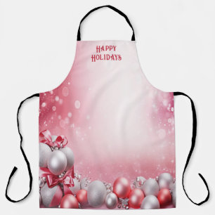 Delantal Navidades blancos rosados golpean el Apron de vaca