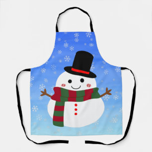Delantal Navidades blancos Snowman