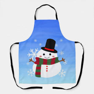 Delantal Navidades blancos Snowman