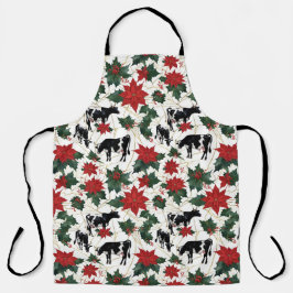 Delantal Navidades blancos y negros Holstein Dairy Cows Flo