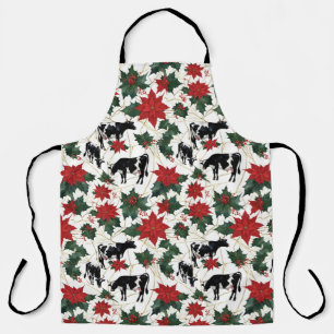 Delantal Navidades blancos y negros Holstein Dairy Cows Flo
