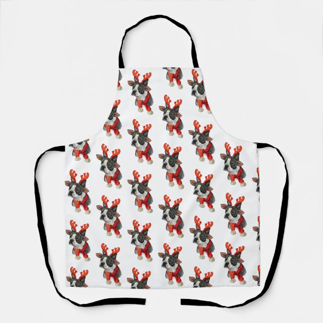 Delantal Navidades Boston terrier dog Wraping Paper Grande (Anverso)