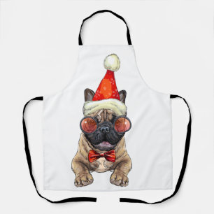 Delantal Navidades bulldog francés grandes Navidades refrig