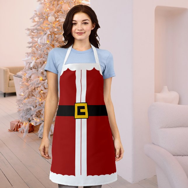 Delantal Navidades burdos Sra. Claus o Santa Suit (A perfect way to cook and bake for the Christmas dinner by wearing this Mrs. Claus apron. )