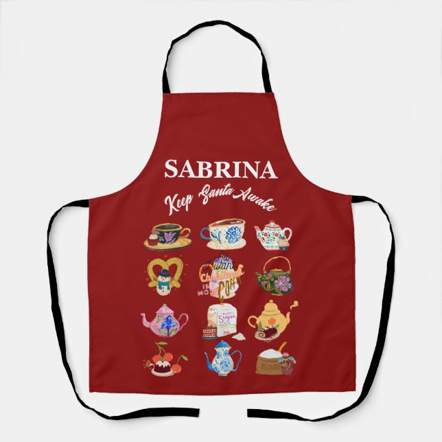 Delantal Navidades cafetaleros de Mikitiez citan cafeína ad (Anverso)