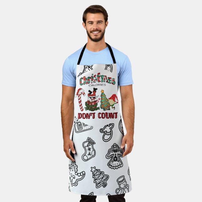 Delantal Navidades calorías no cuentan Apron (Gastado)