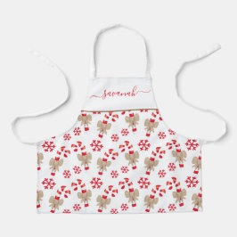 Delantal Navidades Candy Cane Red Kid Apron