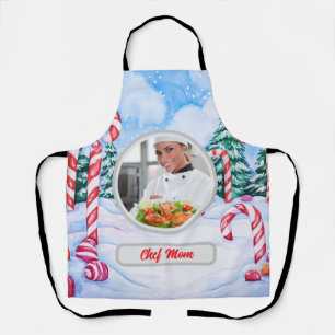 Delantal Navidades Candycane Chef Personalizado Foto De Mam