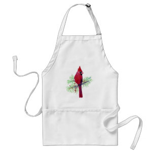 Delantal Navidades Cardinal Watercolor Bird arte