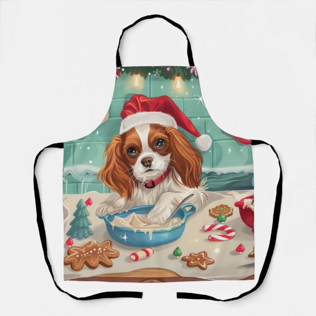Delantal Navidades Cavalier King Charles Spaniel Baking (Anverso)