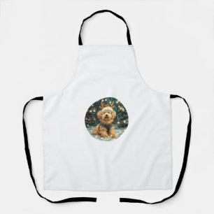 Delantal Navidades Cavapoo Perro reno Santa Hat cúter Holi