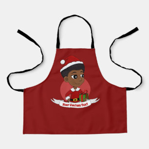 Delantal Navidades chica con un personalizado africano