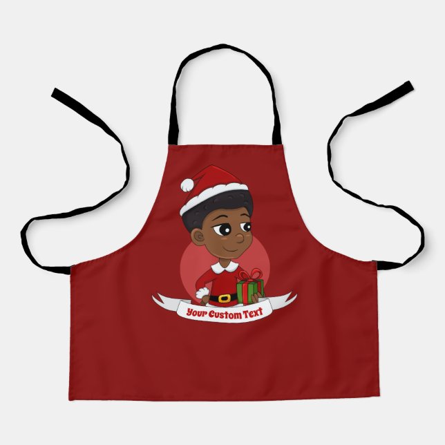 Delantal Navidades chica con un personalizado africano (Anverso)