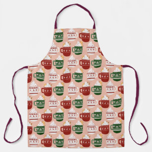 Delantal Navidades chocolate caliente rosa
