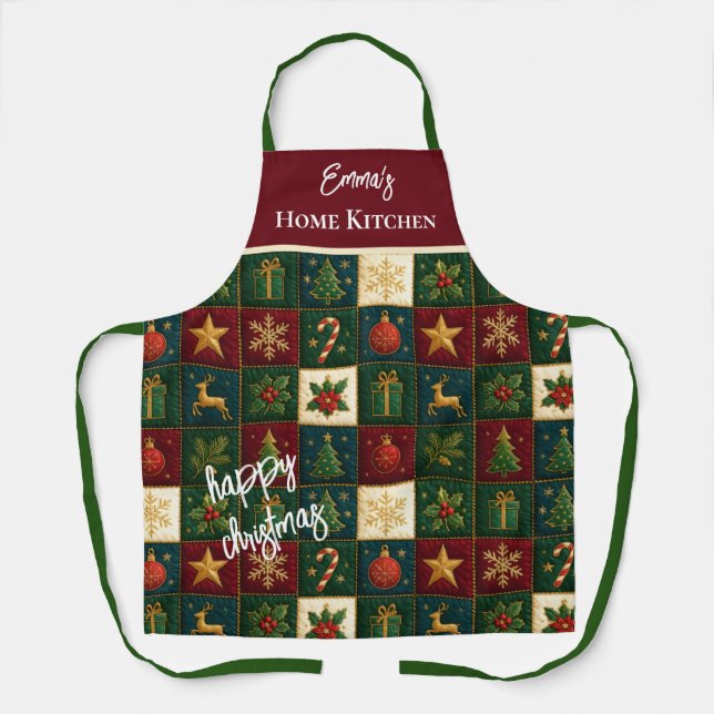 Delantal Navidades clásicos con motivos festivos (Anverso)