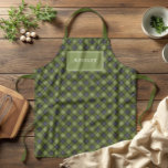 Delantal Navidades clásicos de cocina rústica y moderna<br><div class="desc">Espectro clásico de yeso verde, perfecto para Navidades de cocina o uso diario. Personaliza con un nombre o disfruta del patrón festivo. ¡Un gran regalo para él o ella, una decoración perfecta para las vacaciones!</div>