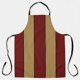 Delantal Navidades Clásicos Tiras Rojas Y Oro Apron