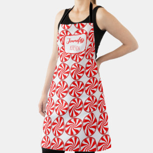Delantal Navidades cocina a Apron con dulces de menta