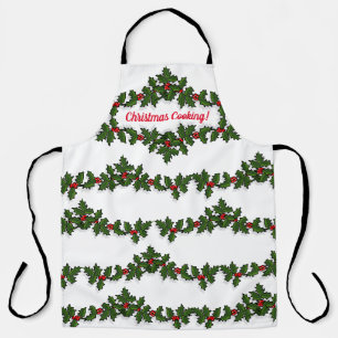 Delantal Navidades cocinando holly Berry Holiday Fun