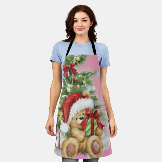 Delantal Navidades con decoración presente y de árbol (Gastado)