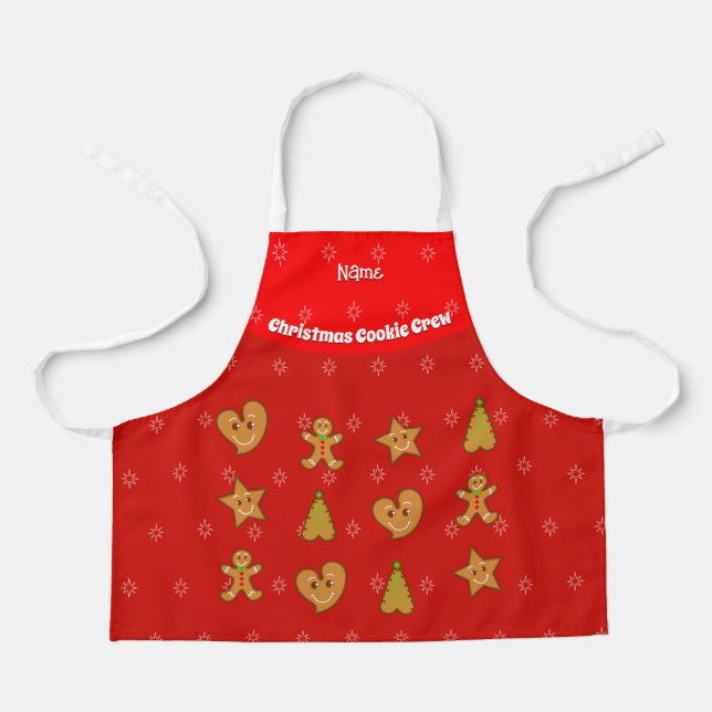 Delantal Navidades Cookie Crew-Gingerbread Pals-Red S (Anverso)