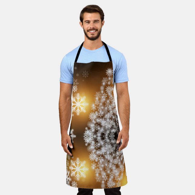 Delantal navidades-copos de nieve (Gastado)