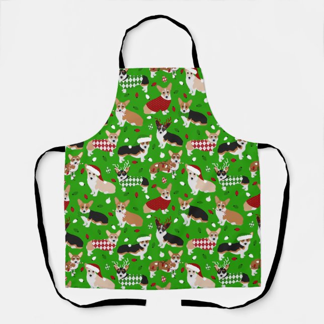 Delantal Navidades Corgi Dogs Apron (Anverso)
